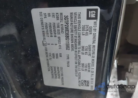 2011 GMC Sierra 1500 Slt из США, поврежденный, VIN 3GTP2WE36BG115862